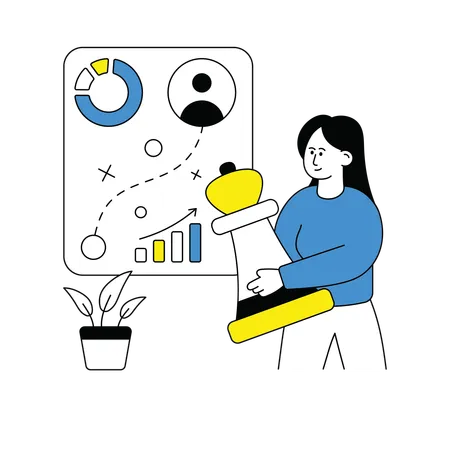 Woman doing business strategy  Illustration