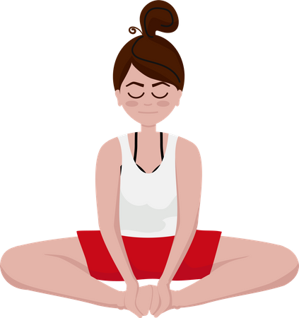 Woman doing butterfly asana  Illustration