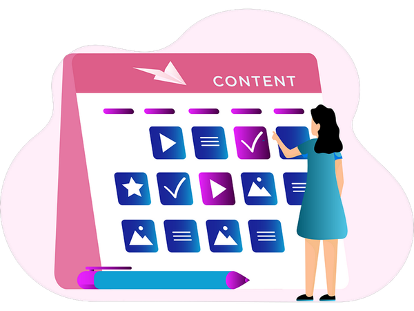 Woman doing campaign planning  Illustration