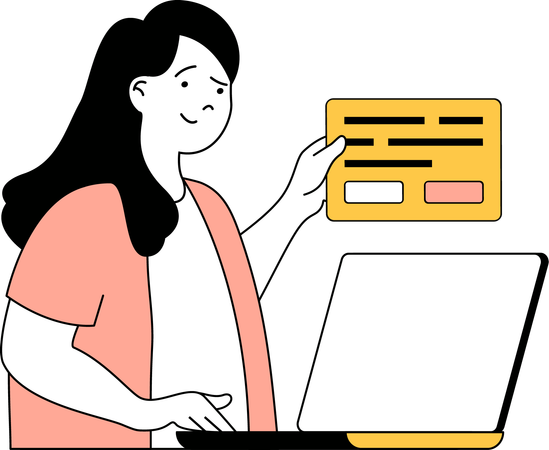 Woman doing card payment  Illustration