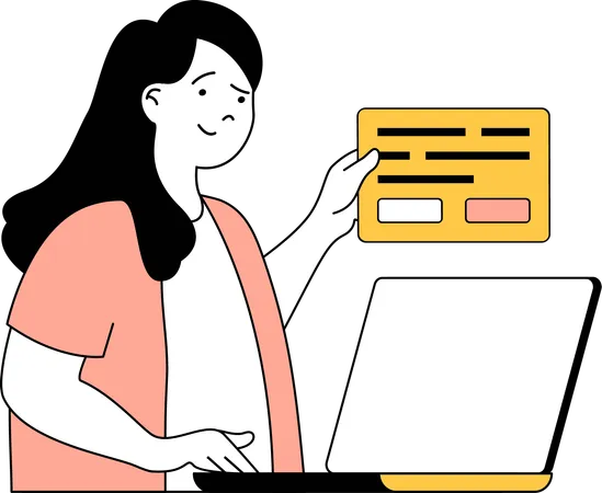 Woman doing card payment  Illustration