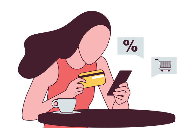 Woman doing card payment  Illustration