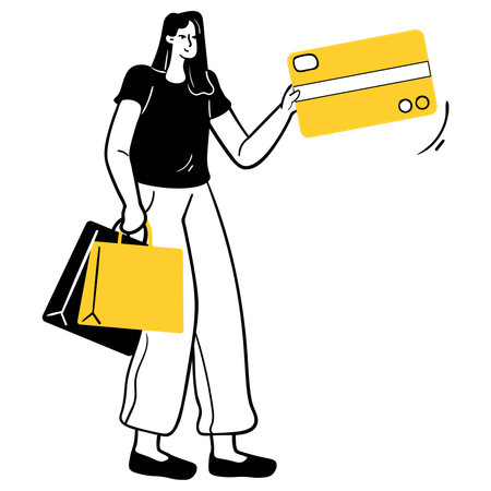 Woman doing card payment  Illustration