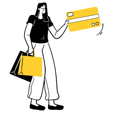 Woman doing card payment  Illustration