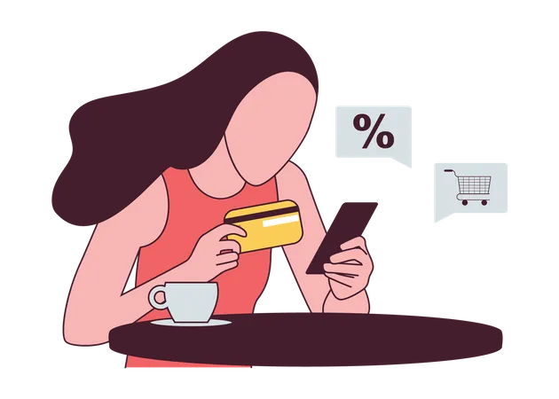 Woman doing card payment  Illustration