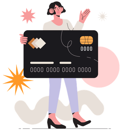 Woman doing card payment  Illustration