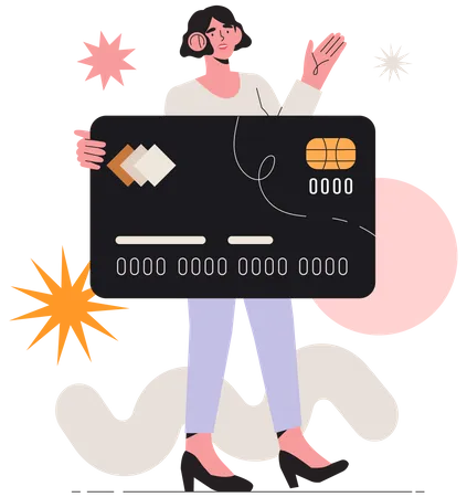 Woman doing card payment  Illustration