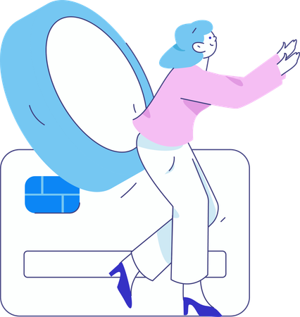 Woman doing card payment  Illustration