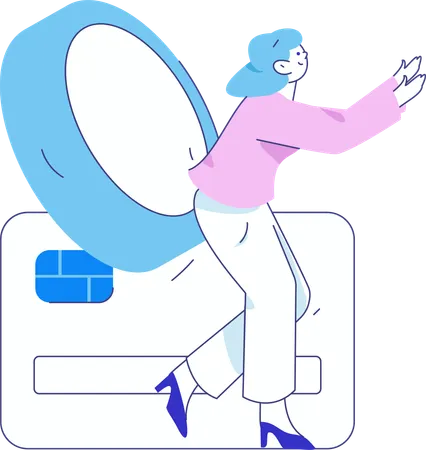 Woman doing card payment  Illustration