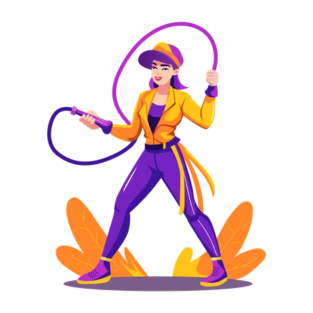 Woman doing circus show  Illustration