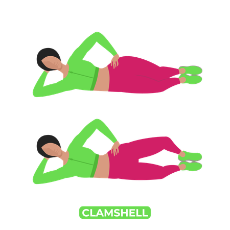 Woman Doing Clamshell  イラスト