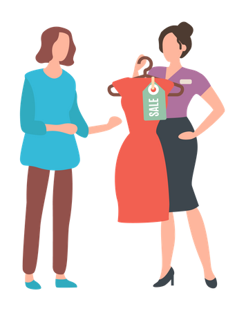 Woman doing clothes shopping  Illustration