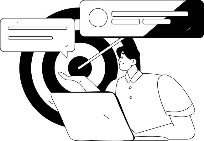 Woman doing competitive analysis  Illustration