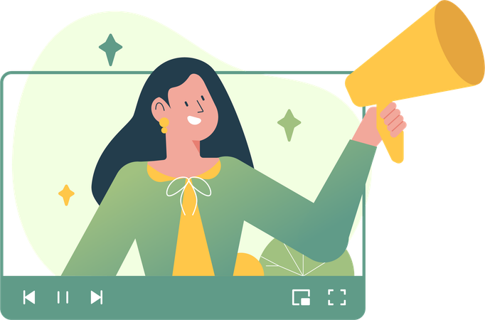 Woman doing Content Marketing  Illustration