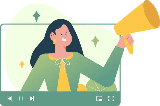 Woman doing Content Marketing  Illustration