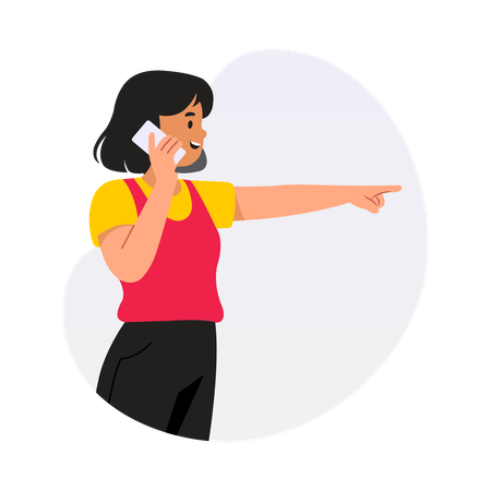 Woman doing Conversation on phone  Illustration