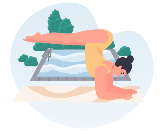 Woman doing Crane yoga  Illustration