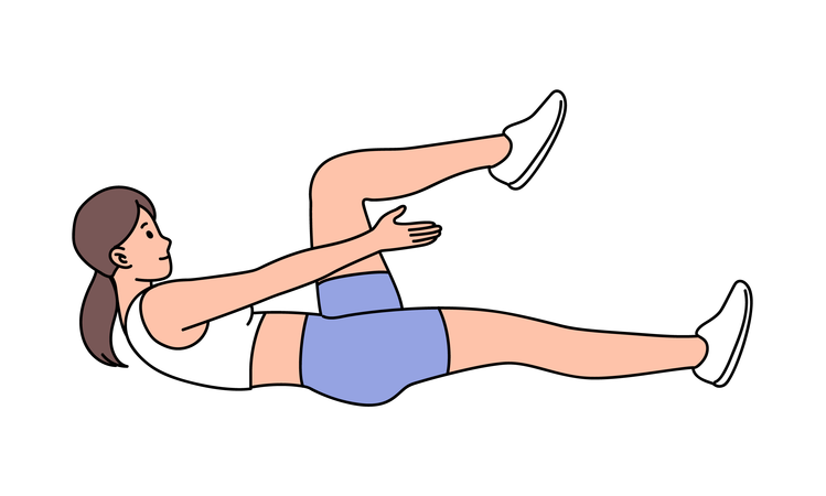 Woman doing Crunch Claps exercise  Illustration