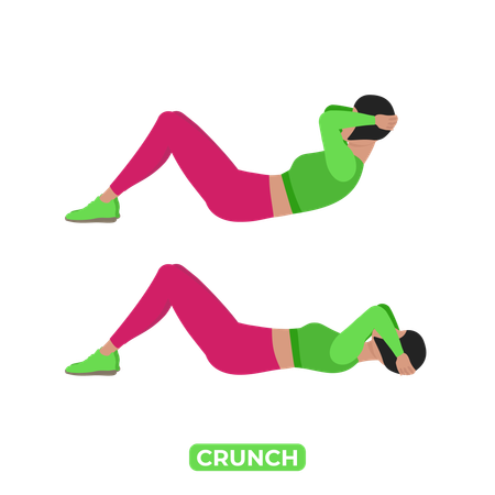 Woman Doing Crunch  Illustration