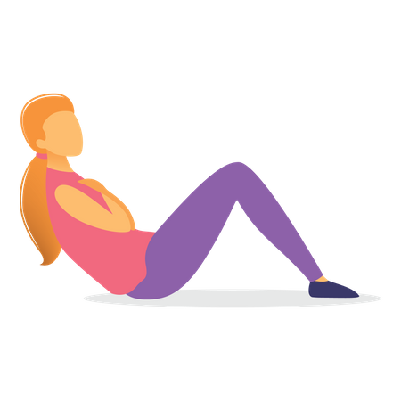 Woman doing crunches  Illustration