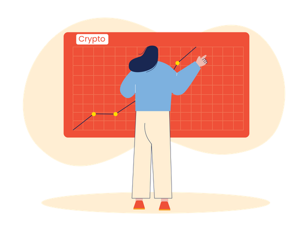 Woman doing crypto analysis  Illustration