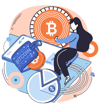 Woman Doing Crypto analysis  Illustration