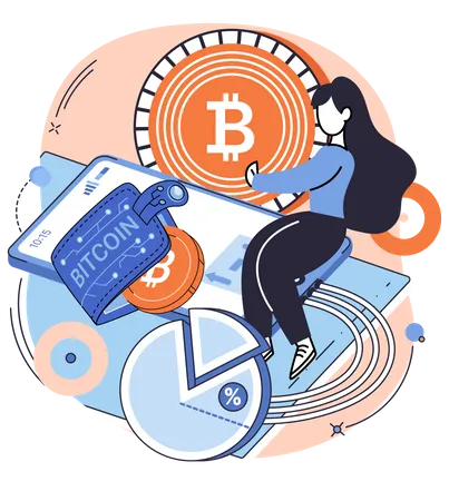 Woman Doing Crypto analysis  Illustration