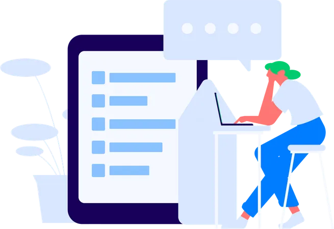 Woman doing Customer Analysis  Illustration