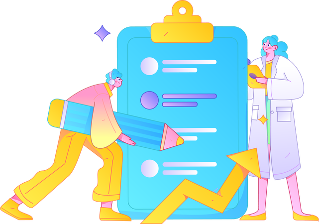 Woman doing Customer Research  Illustration