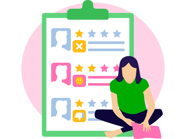 Woman doing customer Survey  Illustration