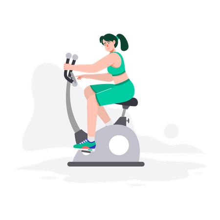 Woman doing cycling at gym  Illustration