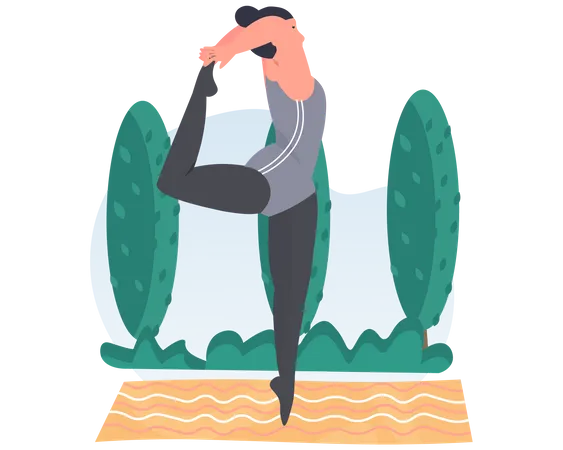 Woman doing dance yoga pose  Illustration