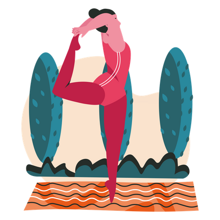 Woman doing dance yoga pose  Illustration