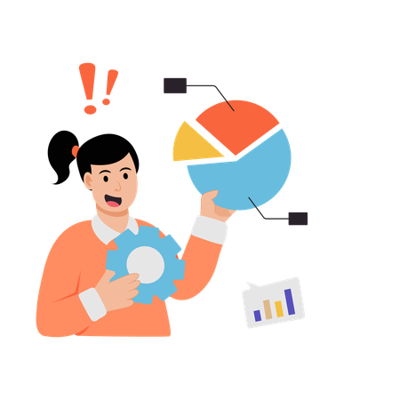 Woman doing data analysis  Illustration