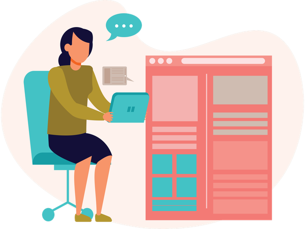Woman doing data Analysis  Illustration