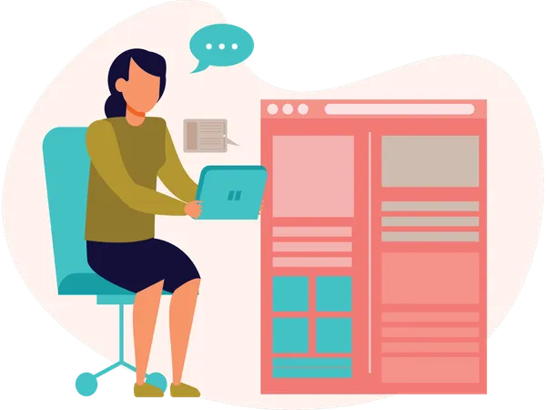 Woman doing data Analysis  Illustration