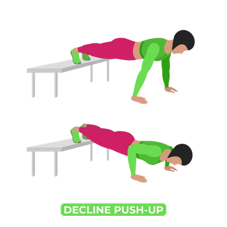 Bodyweight Fitness Chest Workout Exercise An Educational Illustration On A White Background Illustration