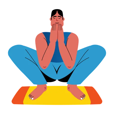 Woman doing deep squat  Illustration