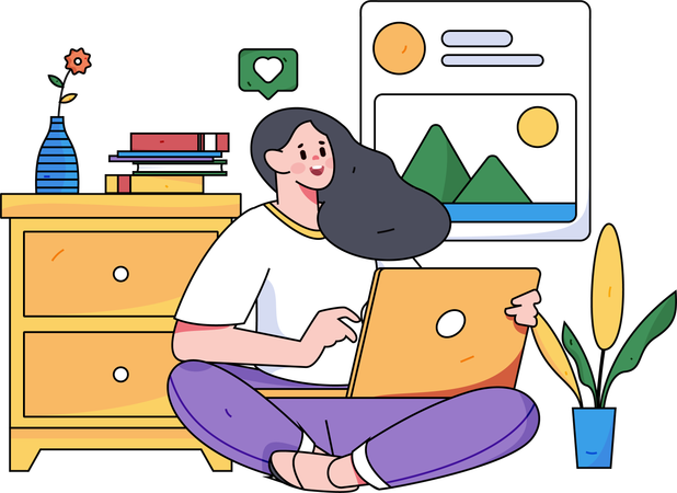 Woman doing designing  Illustration