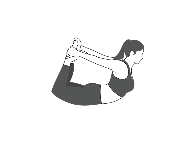 Woman doing dhanurasana  Illustration