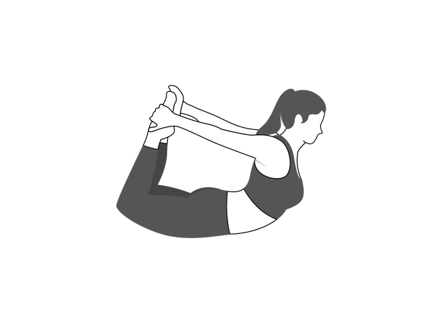 Woman doing dhanurasana  Illustration