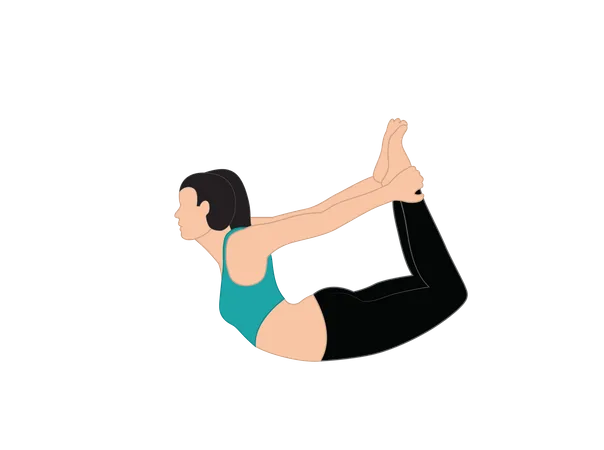 Woman doing dhanurasana  Illustration