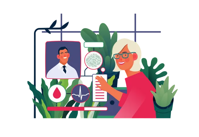 Woman doing different medical tests  Illustration