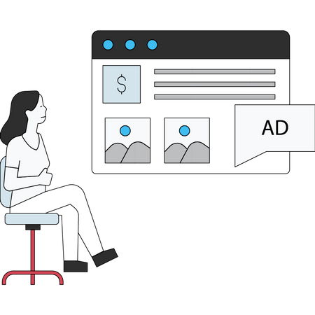 Woman doing digital advertisement Illustration