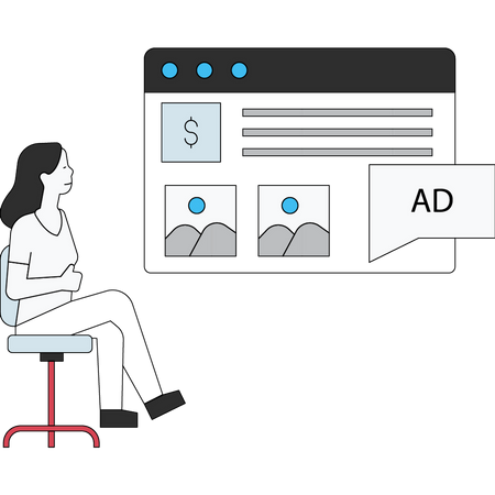 Woman doing digital advertisement  Illustration