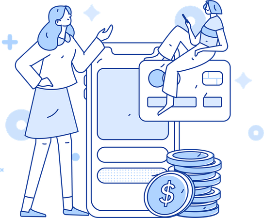 Woman doing digital payment  Illustration