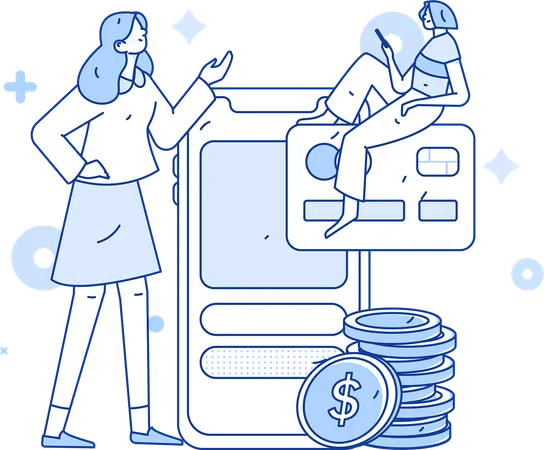 Woman doing digital payment  Illustration