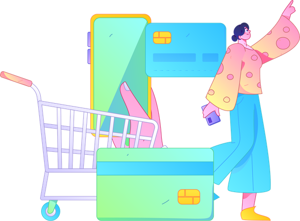 Woman doing digital payment  Illustration