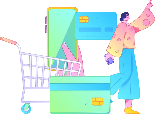 Woman doing digital payment  Illustration