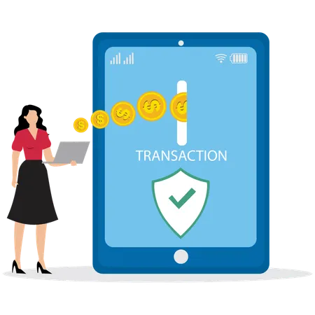 Woman doing Digital Payment Transaction  Illustration
